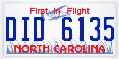 NC license plate DID6135
