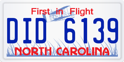 NC license plate DID6139