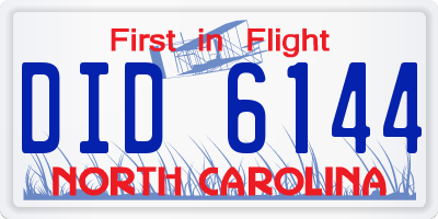 NC license plate DID6144