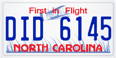 NC license plate DID6145