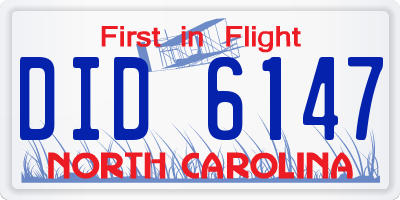 NC license plate DID6147