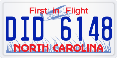 NC license plate DID6148