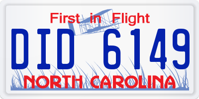NC license plate DID6149