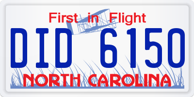 NC license plate DID6150