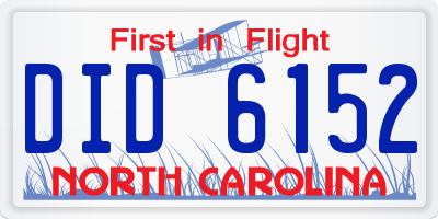 NC license plate DID6152