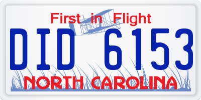 NC license plate DID6153