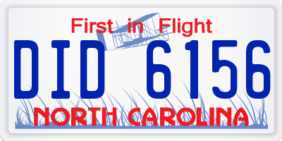 NC license plate DID6156