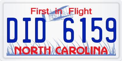 NC license plate DID6159