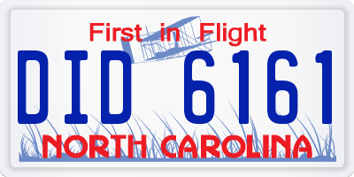 NC license plate DID6161