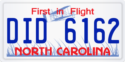 NC license plate DID6162