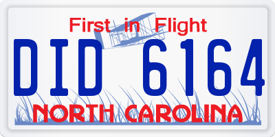 NC license plate DID6164