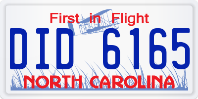 NC license plate DID6165