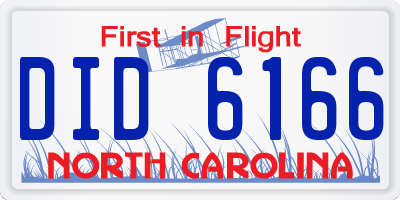 NC license plate DID6166