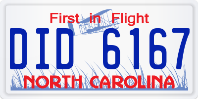 NC license plate DID6167