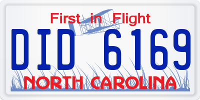 NC license plate DID6169
