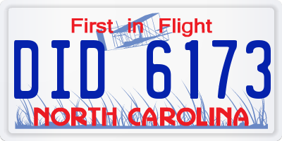 NC license plate DID6173