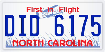 NC license plate DID6175