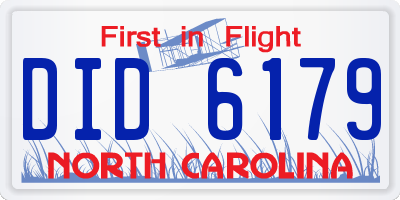 NC license plate DID6179