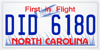 NC license plate DID6180