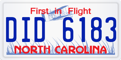 NC license plate DID6183