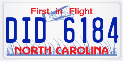 NC license plate DID6184