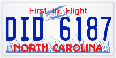 NC license plate DID6187