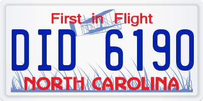 NC license plate DID6190