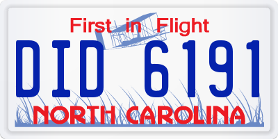 NC license plate DID6191