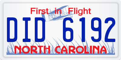 NC license plate DID6192