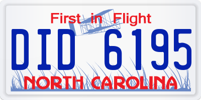 NC license plate DID6195