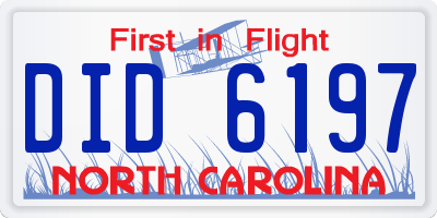 NC license plate DID6197