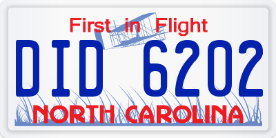 NC license plate DID6202
