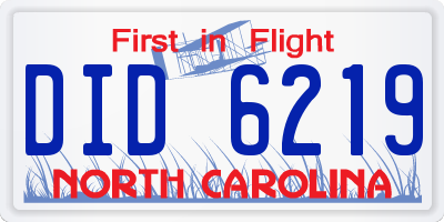 NC license plate DID6219