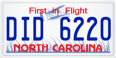 NC license plate DID6220