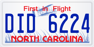 NC license plate DID6224