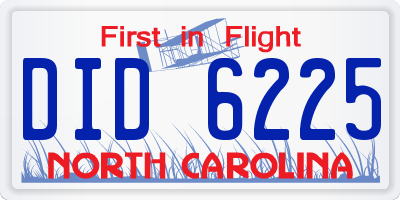 NC license plate DID6225