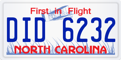 NC license plate DID6232