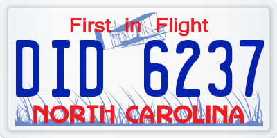 NC license plate DID6237