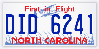 NC license plate DID6241