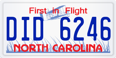 NC license plate DID6246
