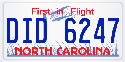 NC license plate DID6247