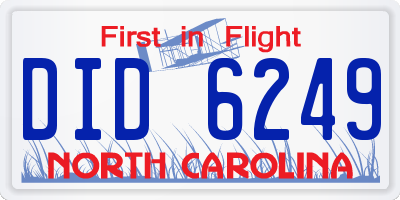 NC license plate DID6249