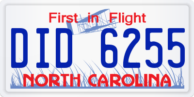 NC license plate DID6255
