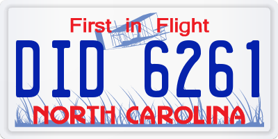 NC license plate DID6261