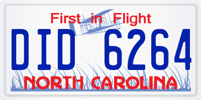 NC license plate DID6264