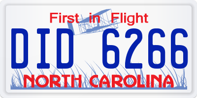 NC license plate DID6266