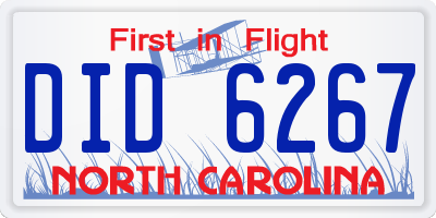 NC license plate DID6267