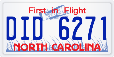 NC license plate DID6271
