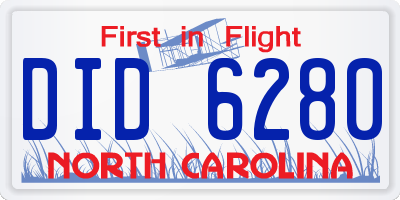 NC license plate DID6280