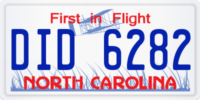 NC license plate DID6282